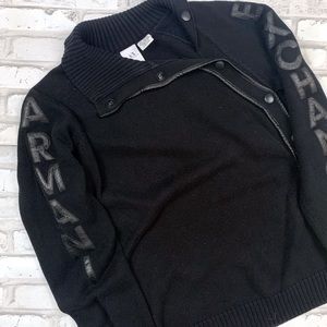 ARMANI EXCHANGE • Black Logo-Sleeved Sweater